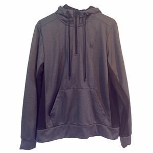 Spyder Active Quarter-Zip Hoodie Pullover SPM804R Black Gray Men's Medium